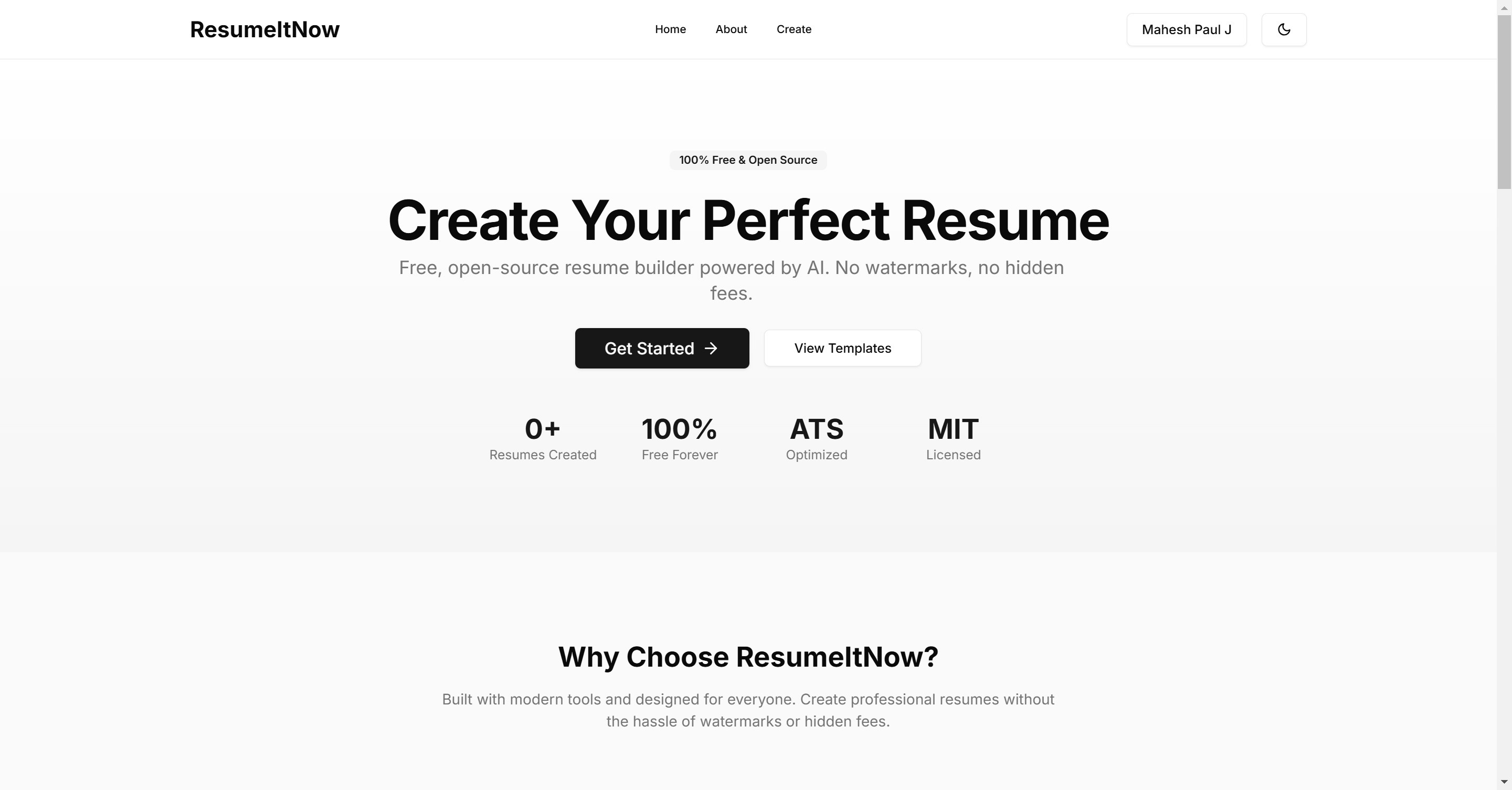 ResumeItNow Preview