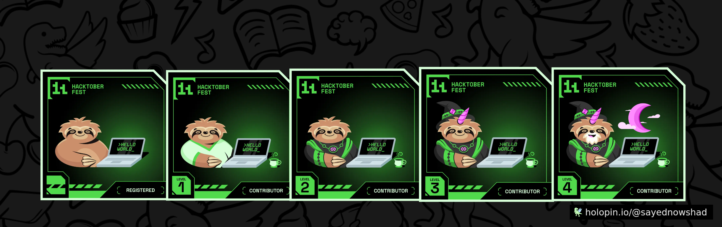 An image of @sayednowshad's Holopin badges, which is a link to view their full Holopin profile