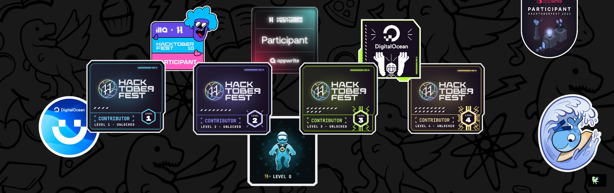 An image of @milindpalaria's Holopin badges, which is a link to view their full Holopin profile