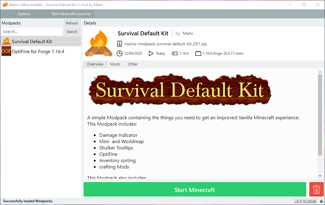 GitHub - Matix-Media/Matixs-Mod-Installer: A simple Minecraft modpack ...