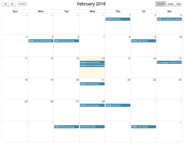 Calendar view