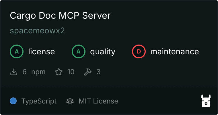 GitHub - spacemeowx2/cargo-doc-mcp · GitHub