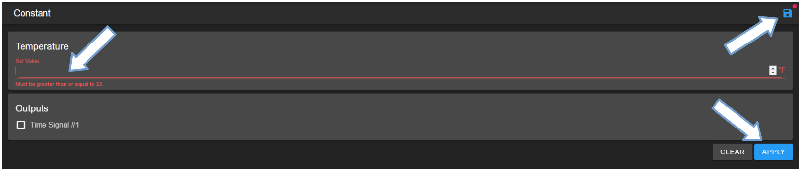 Apply new constant setting on temperature