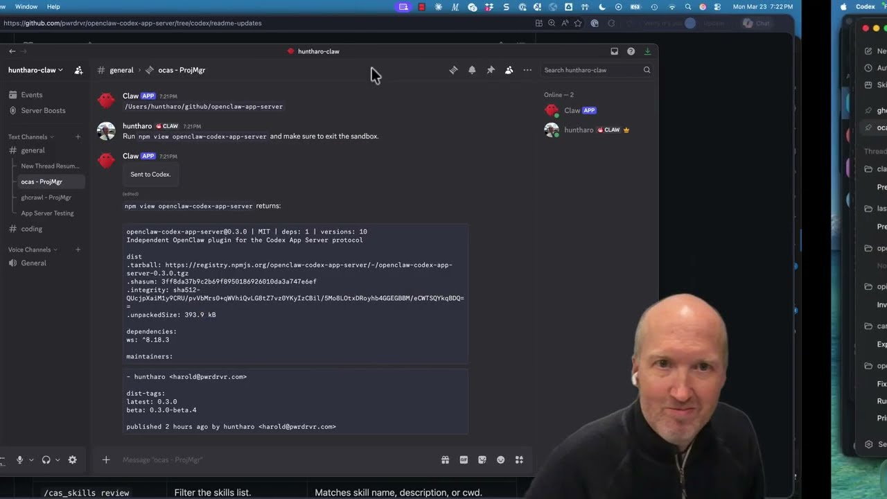 Watch the OpenClaw Codex App Server demo on YouTube