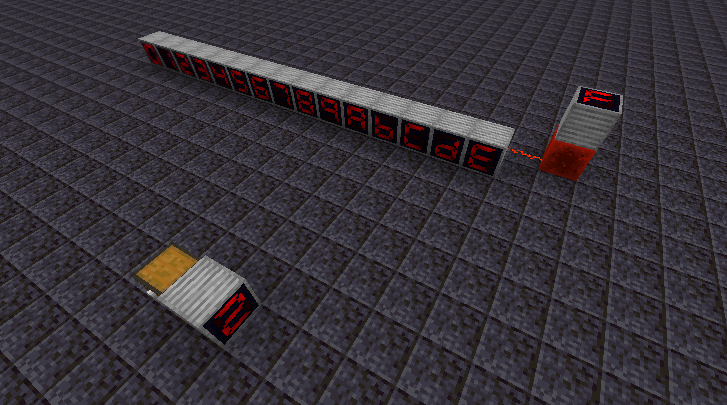 Hexidecrubrometers being used to measure redstone power and chest fullness