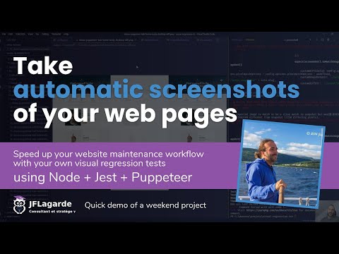 A quick demo video of how to take automatic screenshots and do visual regressions with Puppeteer