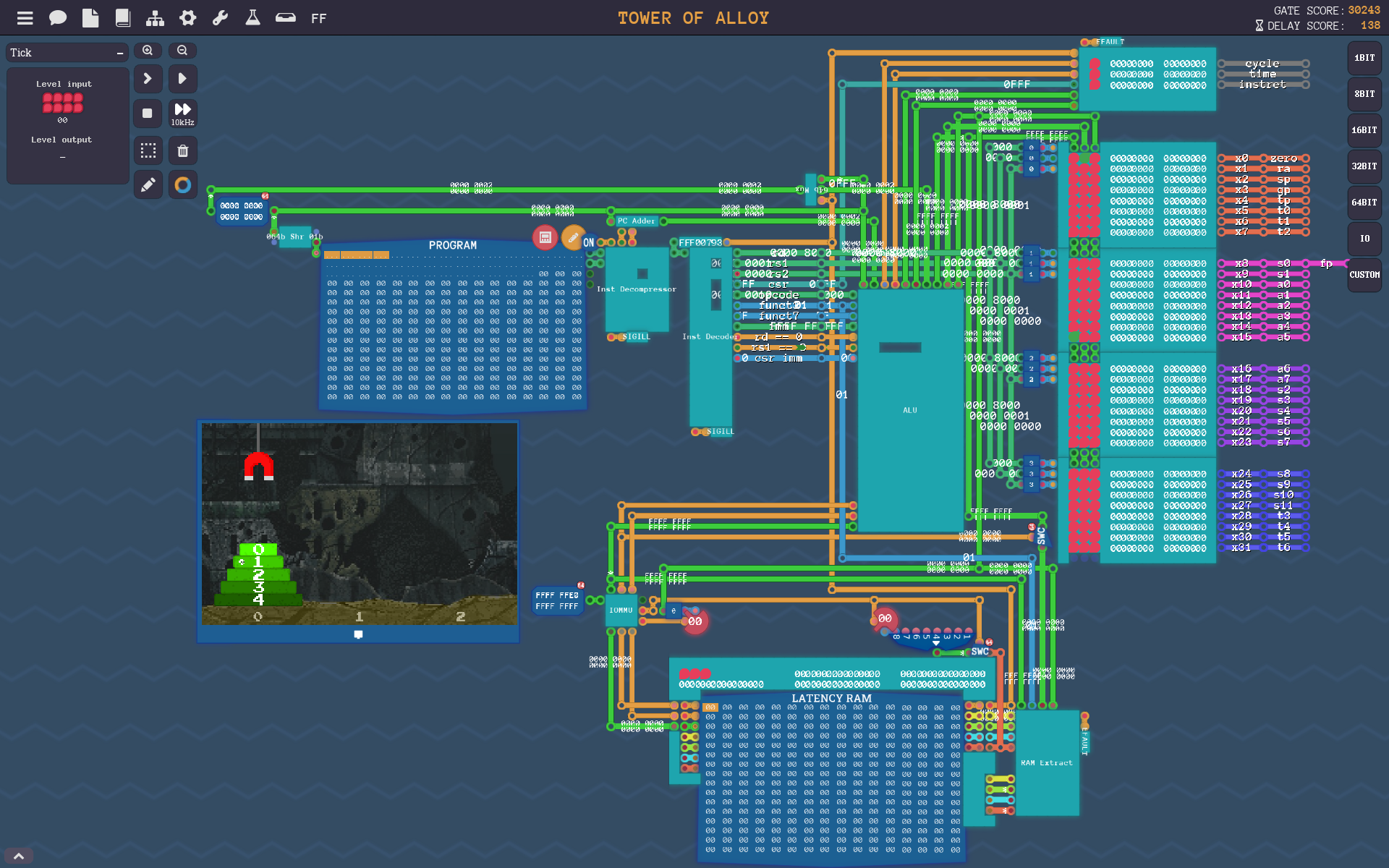 Screenshot of the RISC-V emulator