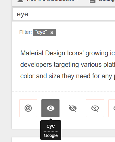 Eye icon from Material Design Icons