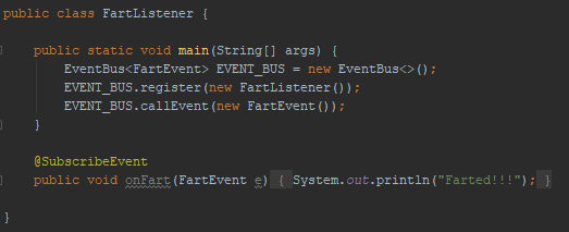 example of calling an event