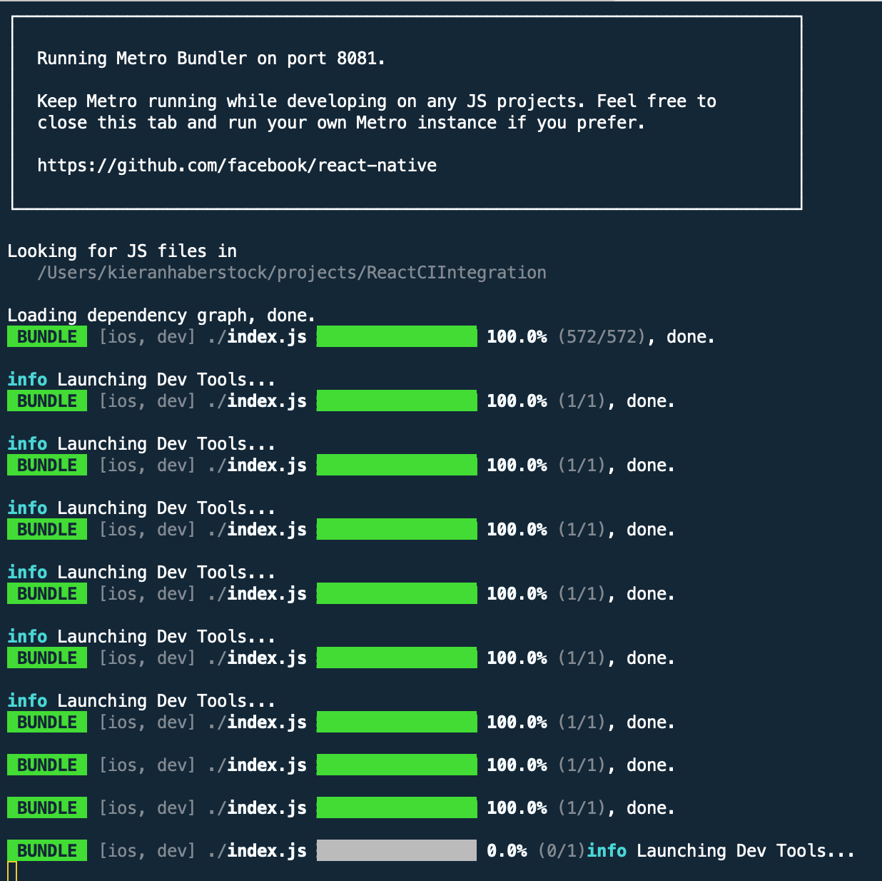 Unable to connect to remote debugger, stuck at Launching Dev Tools ...