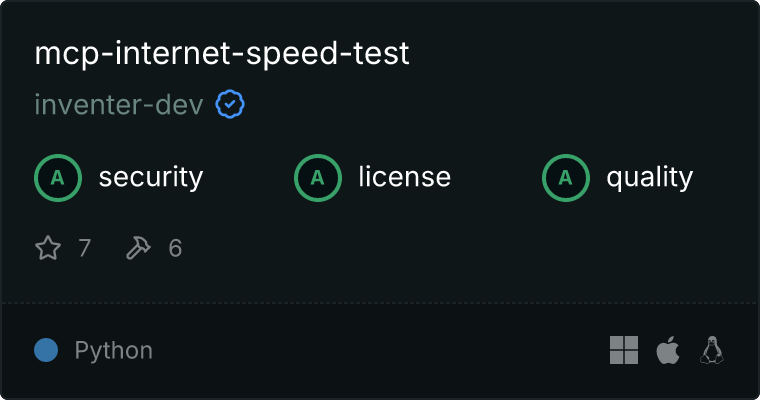 mcp-internet-speed-test MCP server