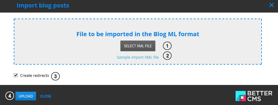 Blogs import - 1 step