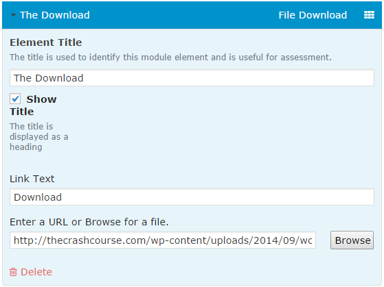 CoursePress - Course - Units - Elements - File Download