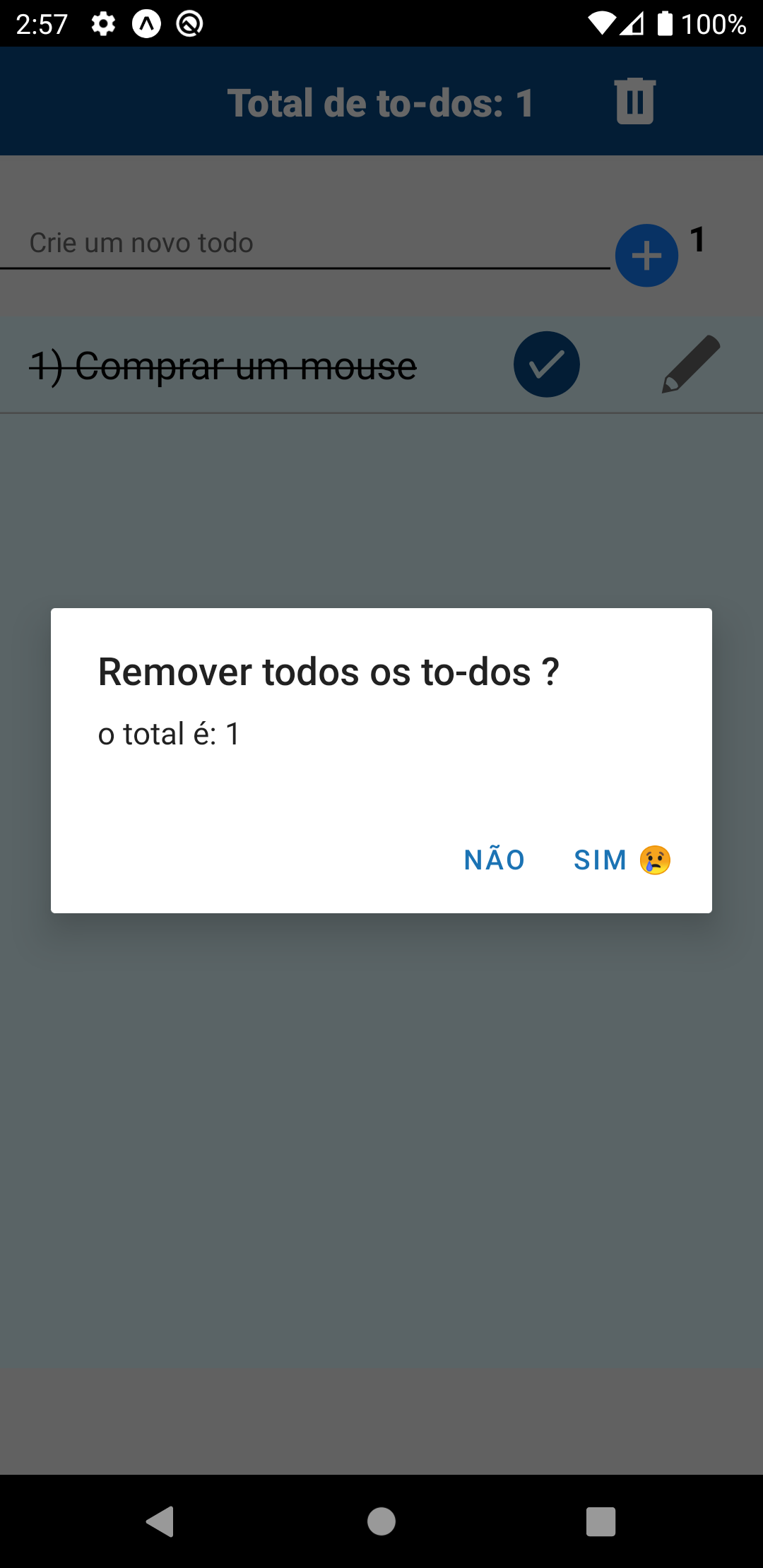 Foto do App deletar