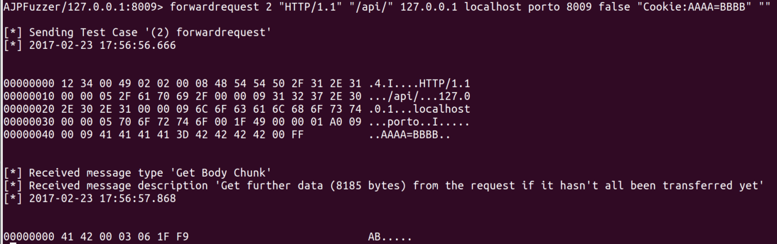 ForwardRequest message using AJPFuzzer