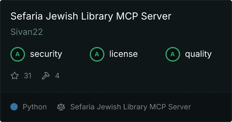 Sefaria Jewish Library Server MCP server