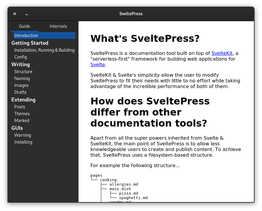 SveltePress GTK based GUI