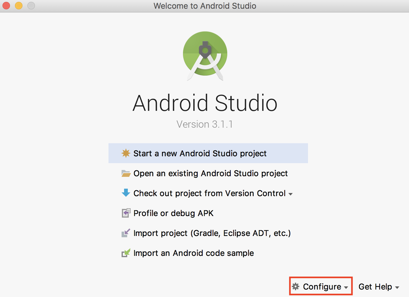 Welcom Android Studio