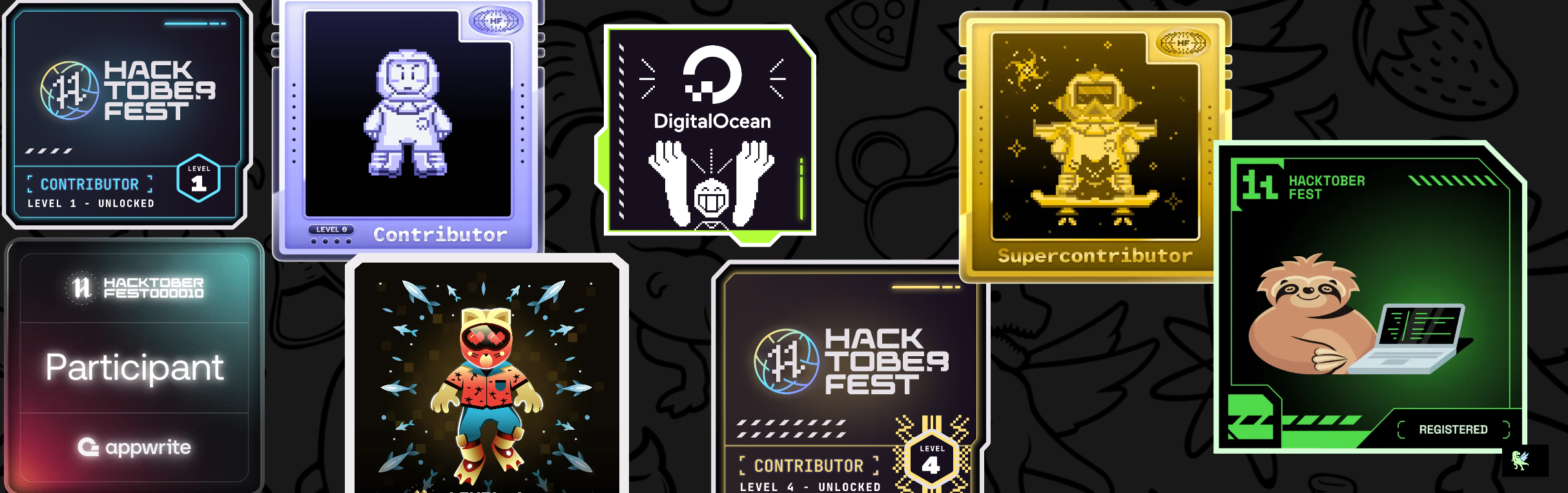 An image of @karankeyash0's Holopin badges, which is a link to view their full Holopin profile