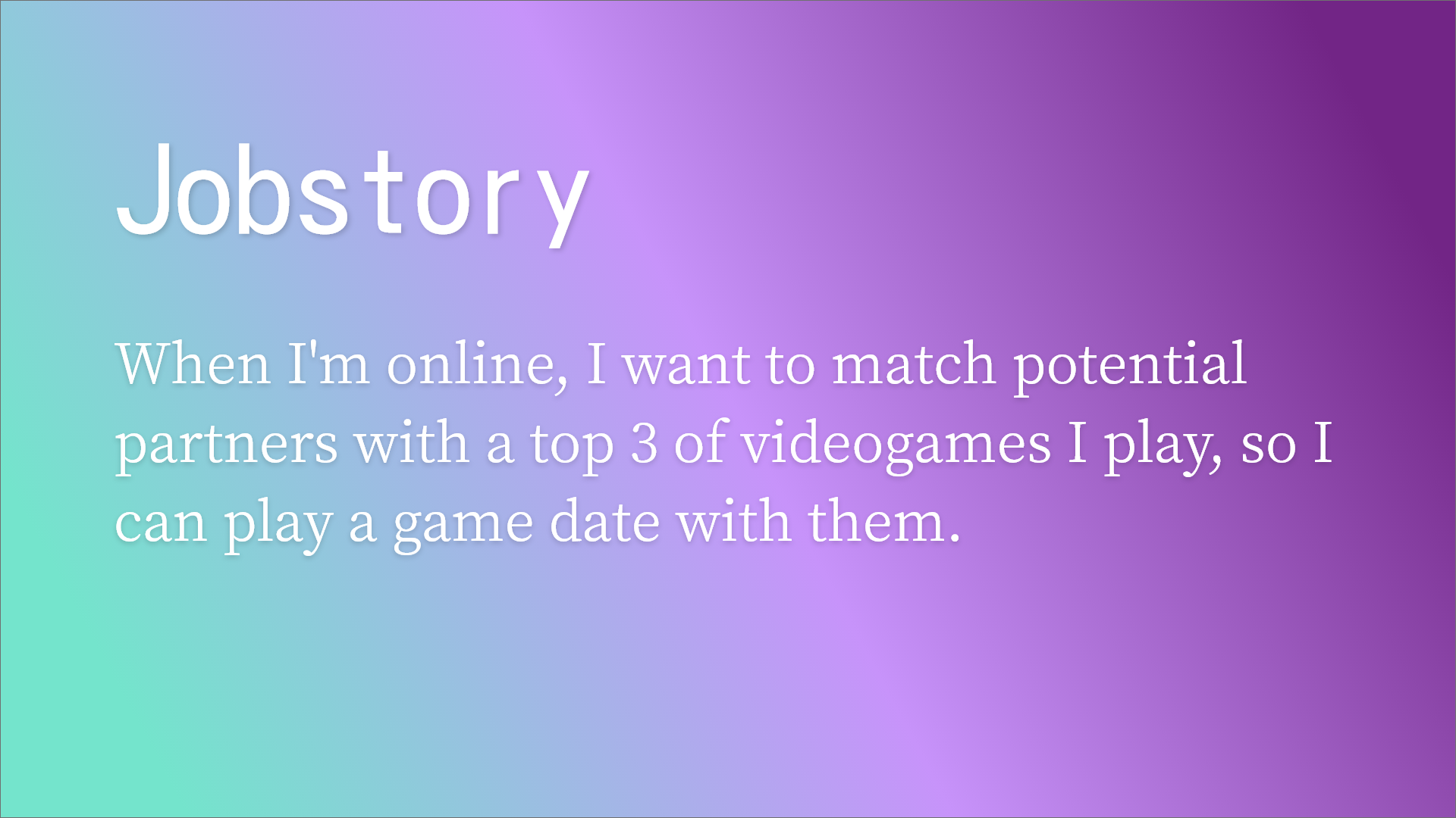 Jobstory description