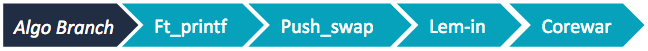 Algo branch > Ft_printf > Push_swap > Lem-in > Corewar