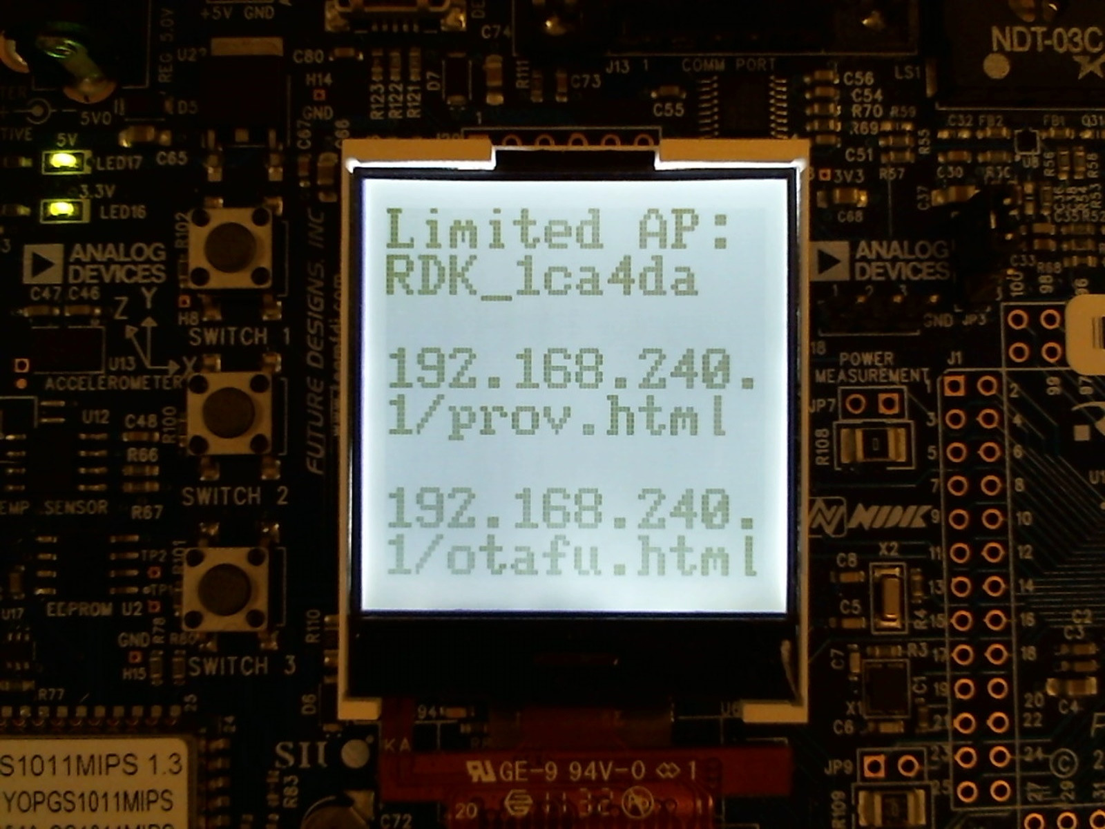 LCD Screen Provisioning Message