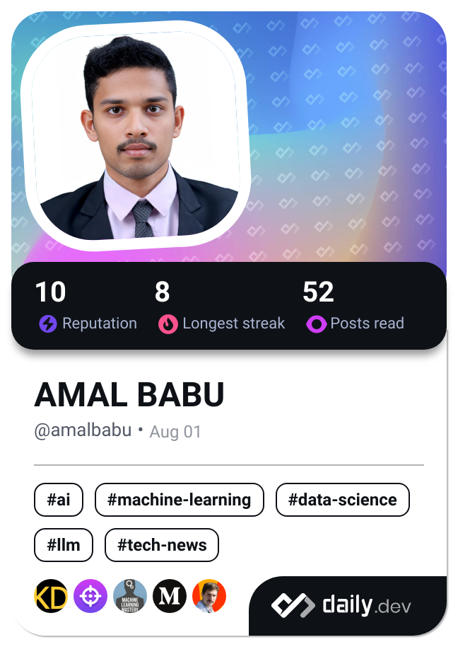 AMAL BABU's Dev Card