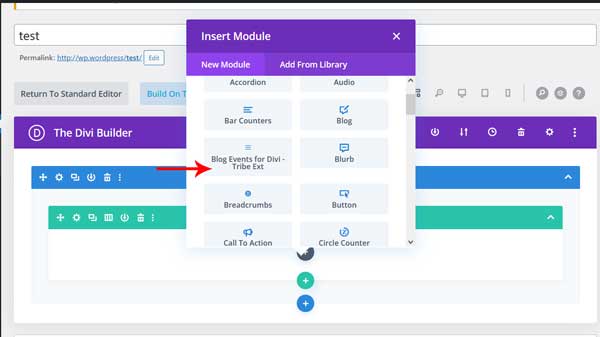 Insert Tribe Events for Divi Blog Extension