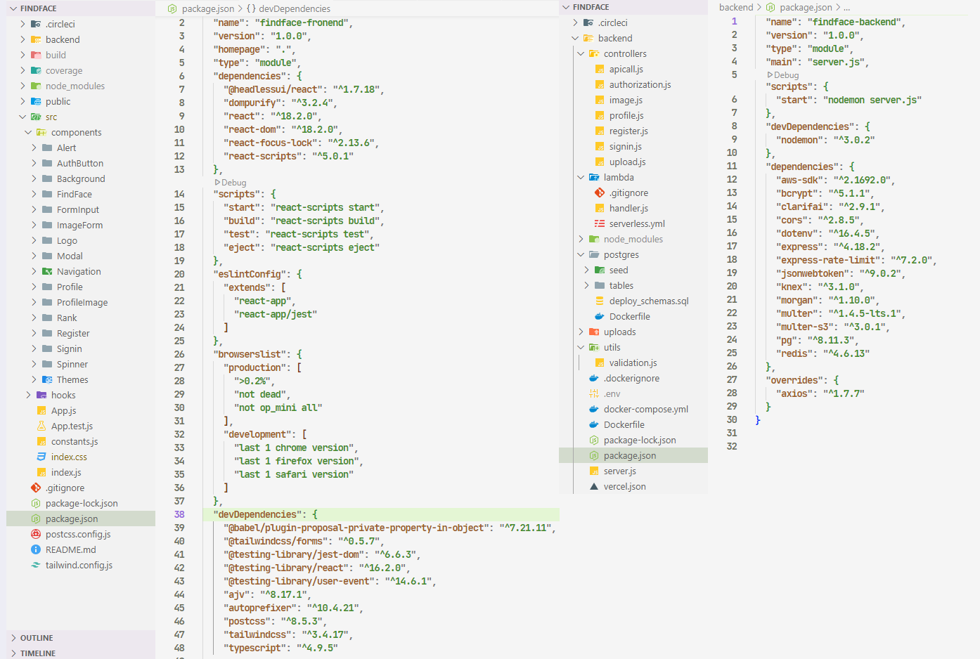 Findface Folder structure