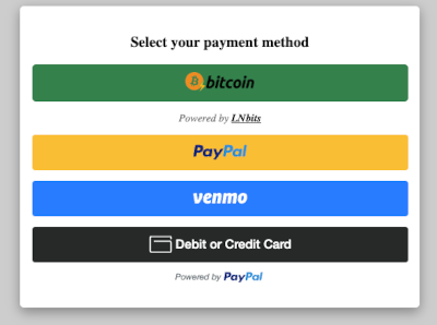 Payment Selection