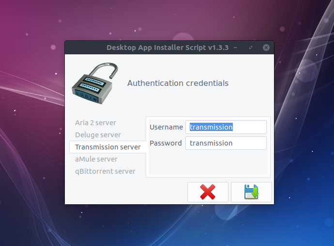 Change authentication credentials screenshot on desktop mode