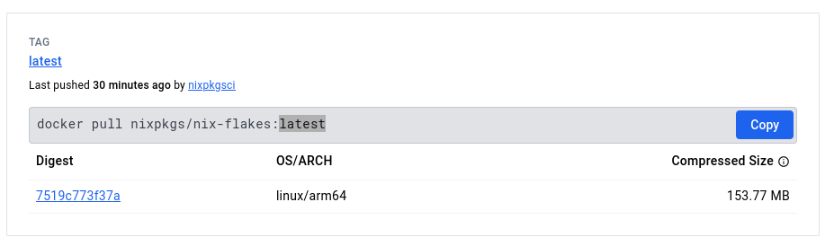 Docker Hub showing that latest tag only provides arm64