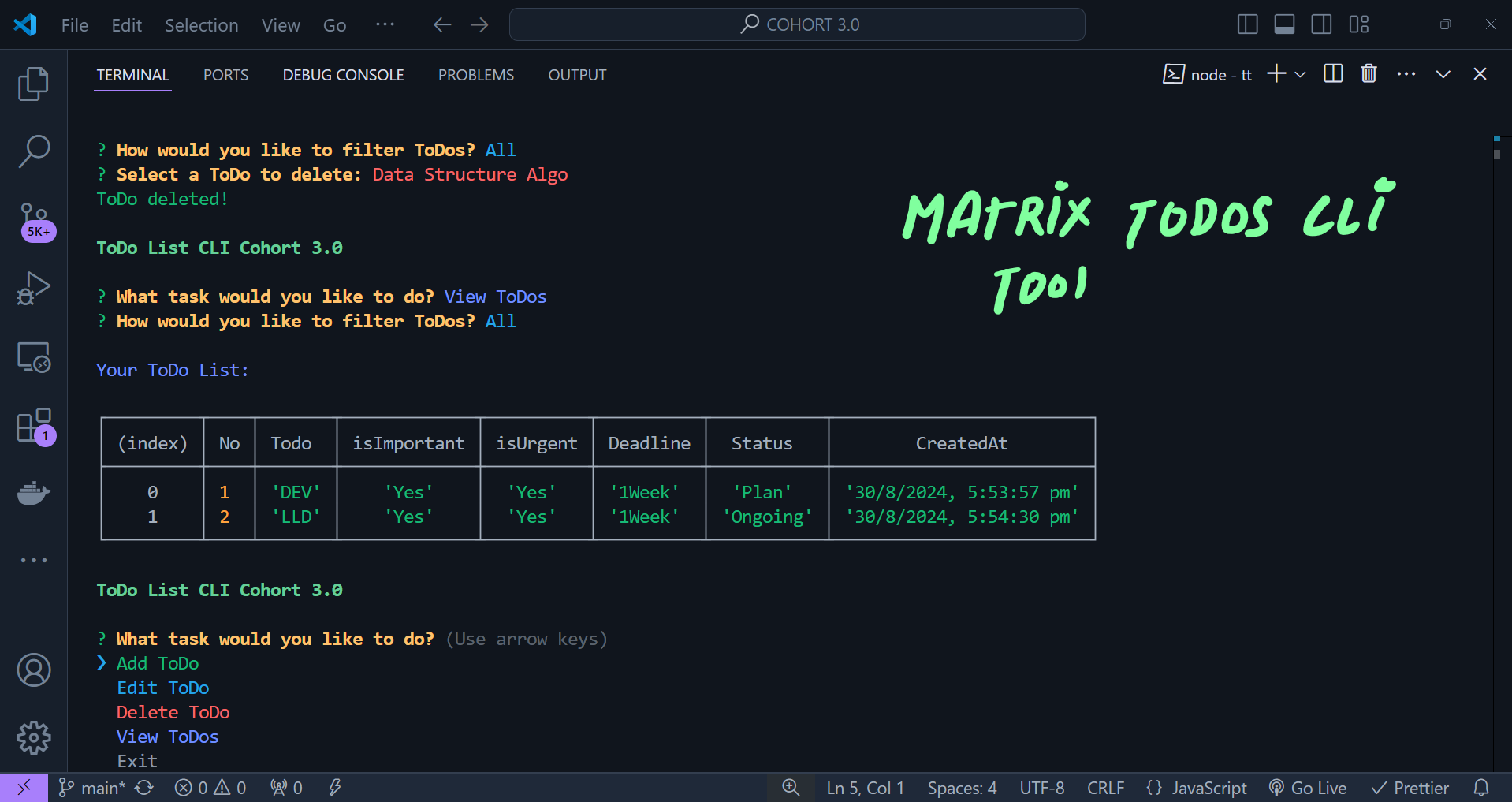 MATRIX-TODOS-CLI-TOOL