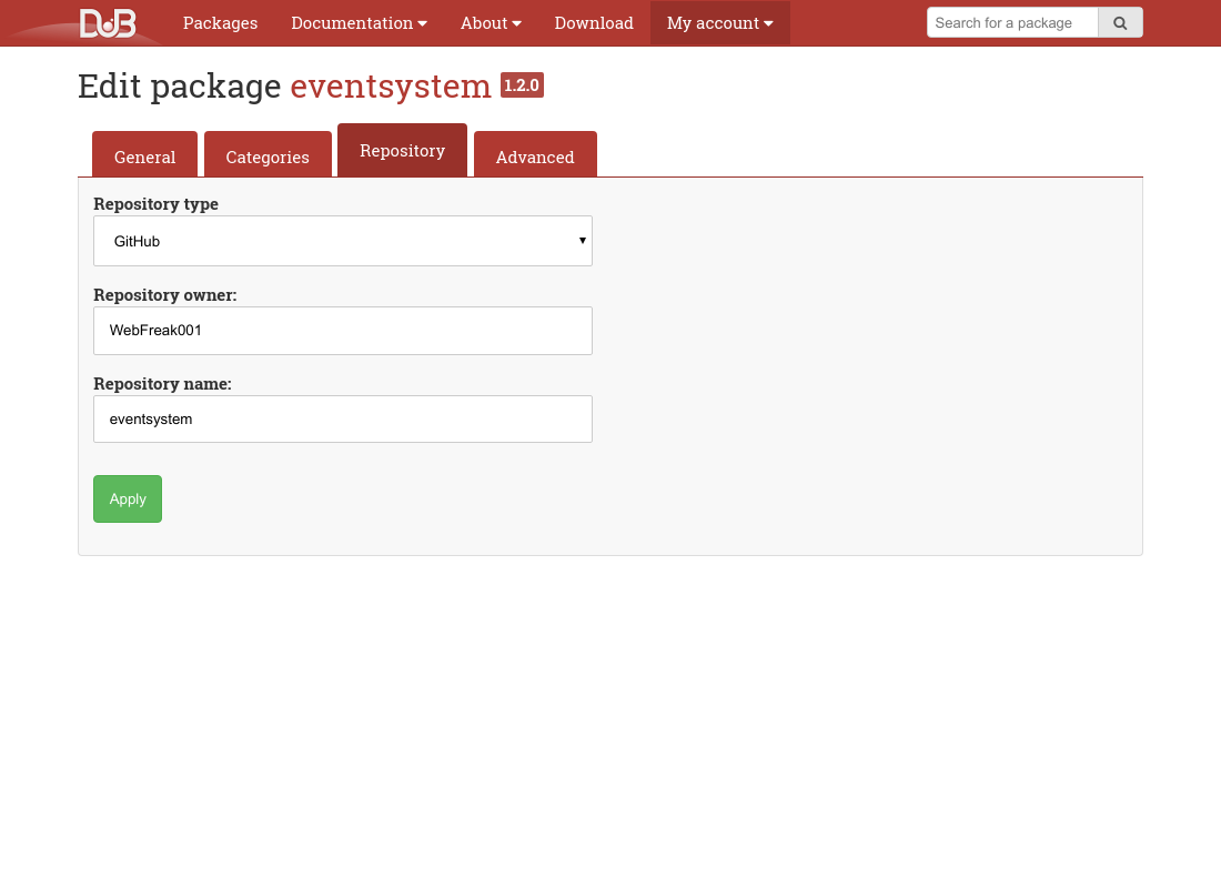 package view repository tab