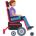 Woman in motorized wheelchair facing right: medium skin tone