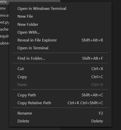 Context menu