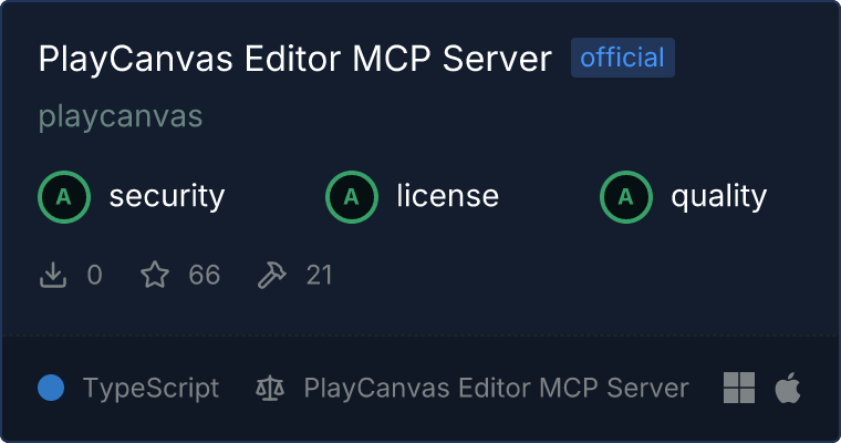 PlayCanvas Editor Server MCP server