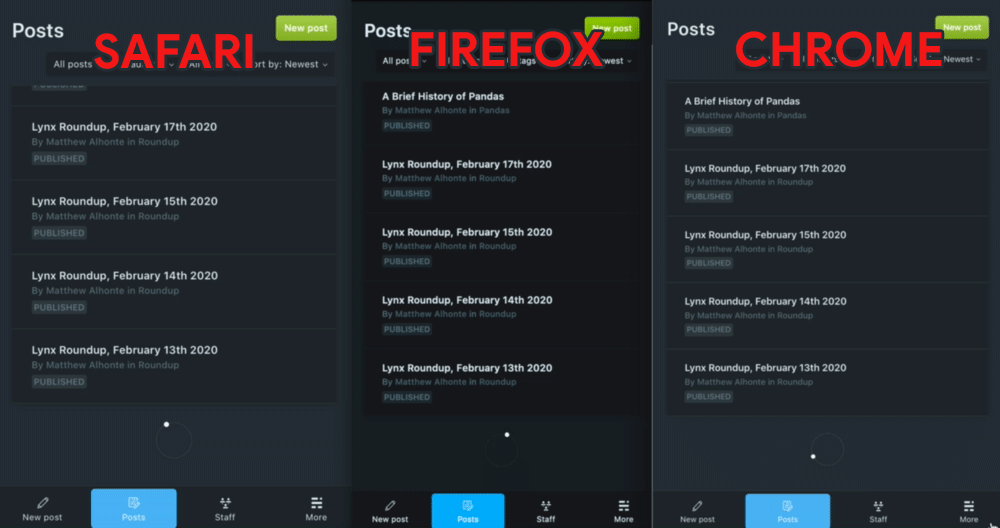 Ghost admin failing to load posts upon scroll · Issue #11608 · TryGhost ...