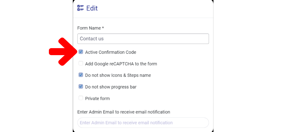 confirmation code form WordPress plugin