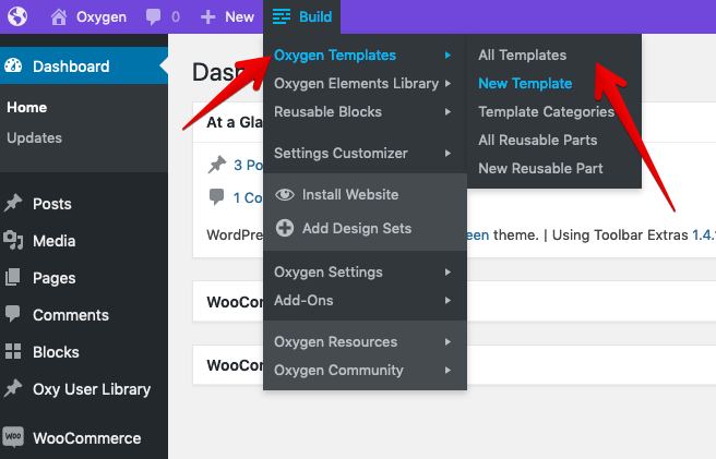 Oxygen Templates quick jump links in Build Group