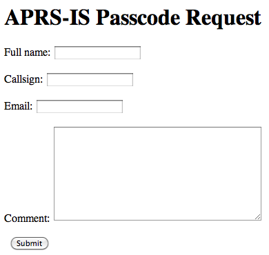 aprs-passcode web request form