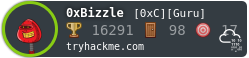 TryHackMe Badge for 0xBizzle