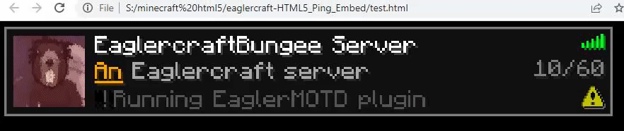 Eaglercraft HTML5 Ping Embed