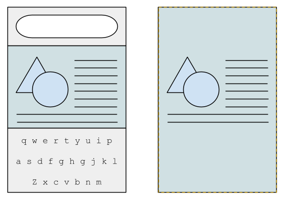 Content is rendered into the root snapshot at its snapshot viewport location