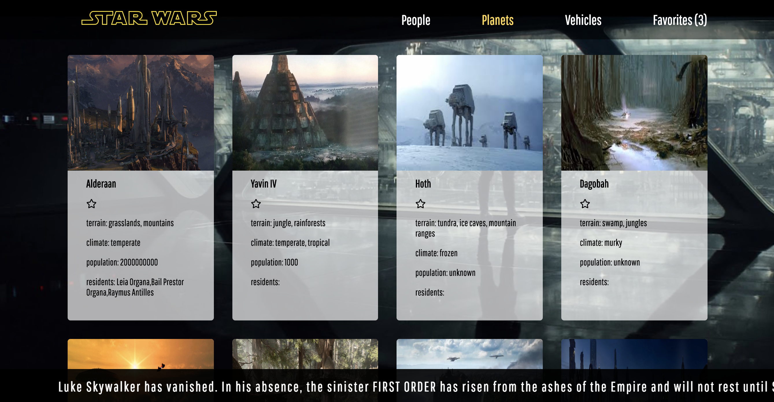 Star wars api application