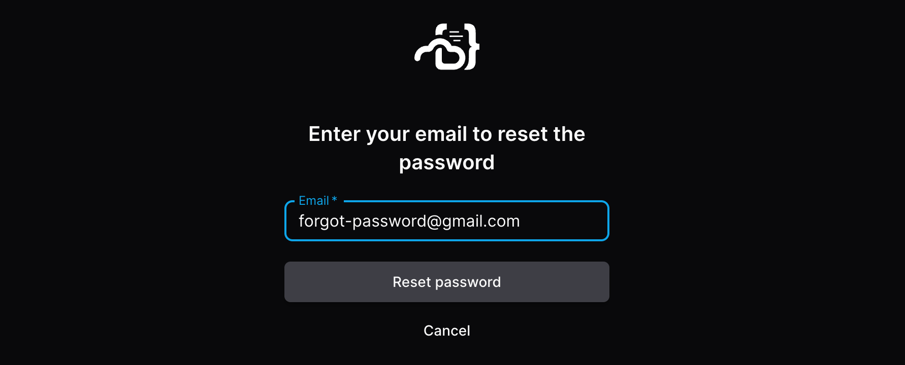 Forgot password prompt