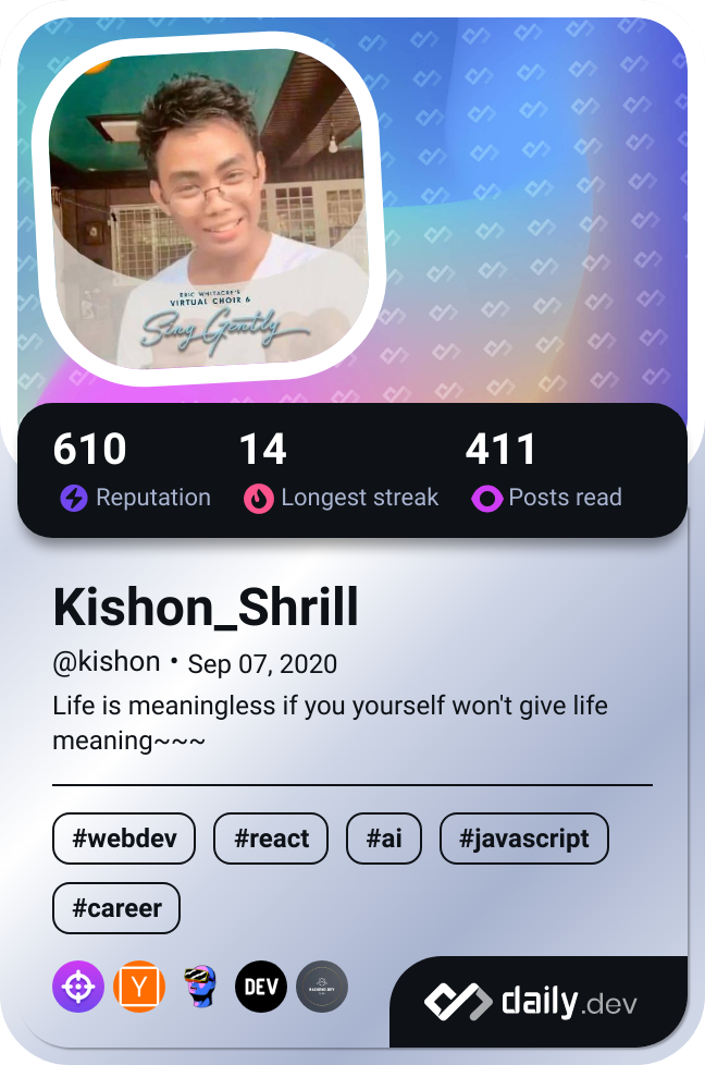 Kishon_Shrill's Dev Card