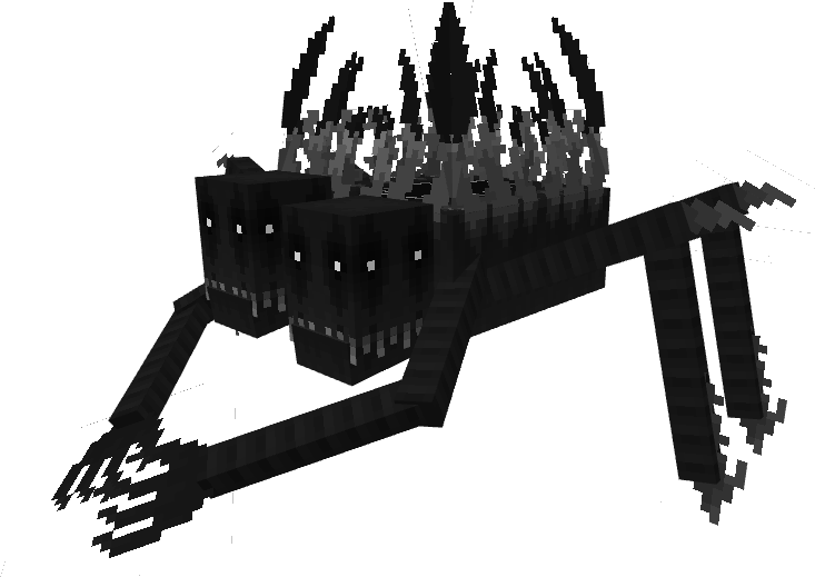 A 4 legged creature with huge teeth protruding from its back and 2 heads