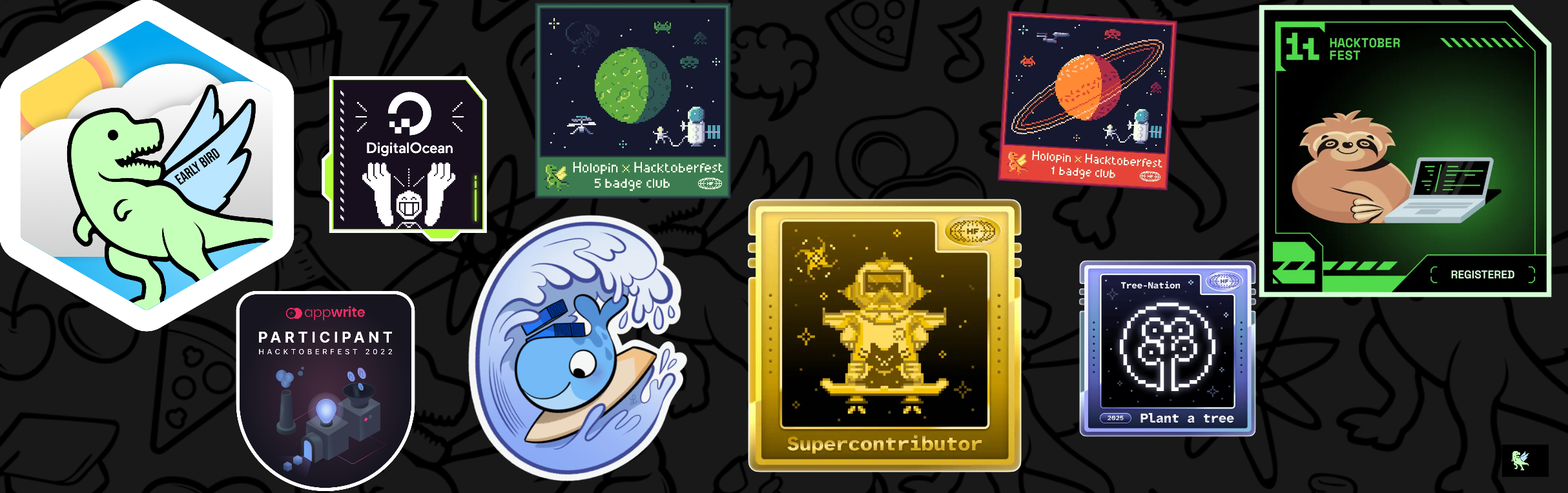 An image of @ferdhika's Holopin badges, which is a link to view their full Holopin profile